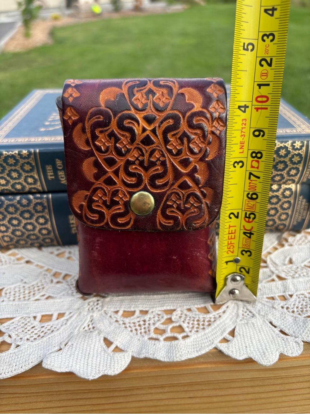 Tooled Leather Flip Phone Case Belt Holster - Picture 7 of 8